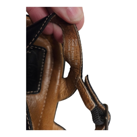 Clarks Brown Leather Open Toe Strap Sandals Brown Size 7.5 - Picture 2 of 4